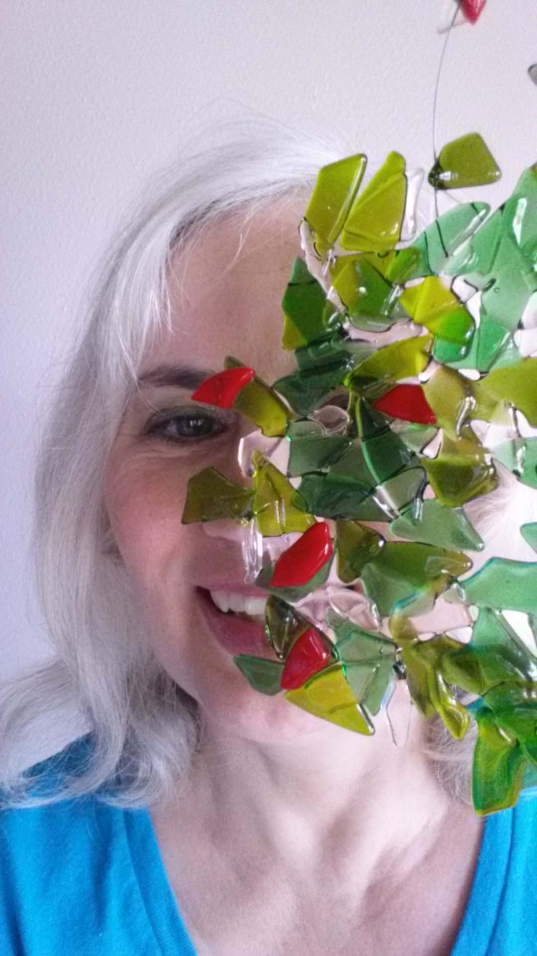Selfie with a glass tree